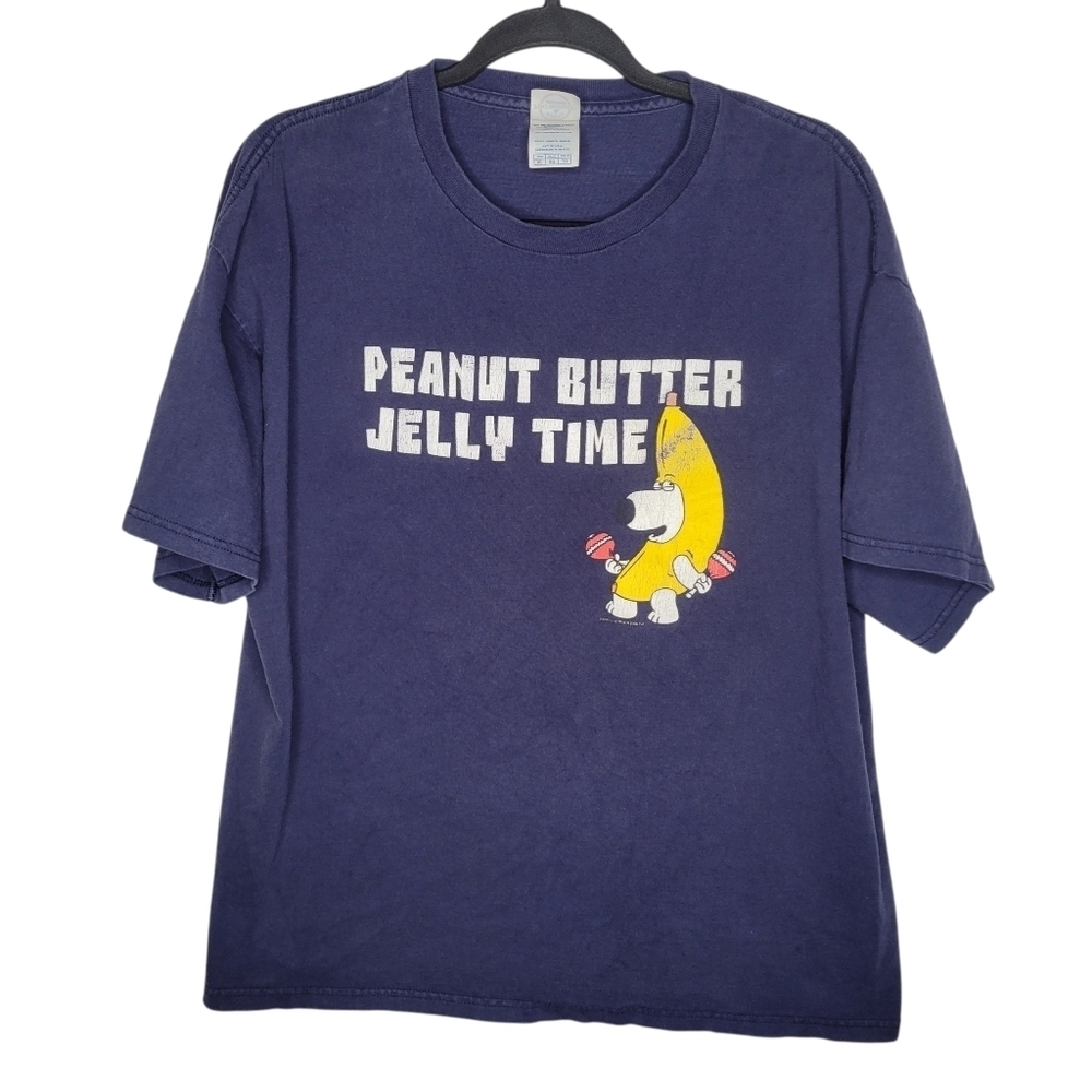 Vintage Y2K Family Guy Peanut Butter Jelly Time Brian Graphic T-Shirt Size XL